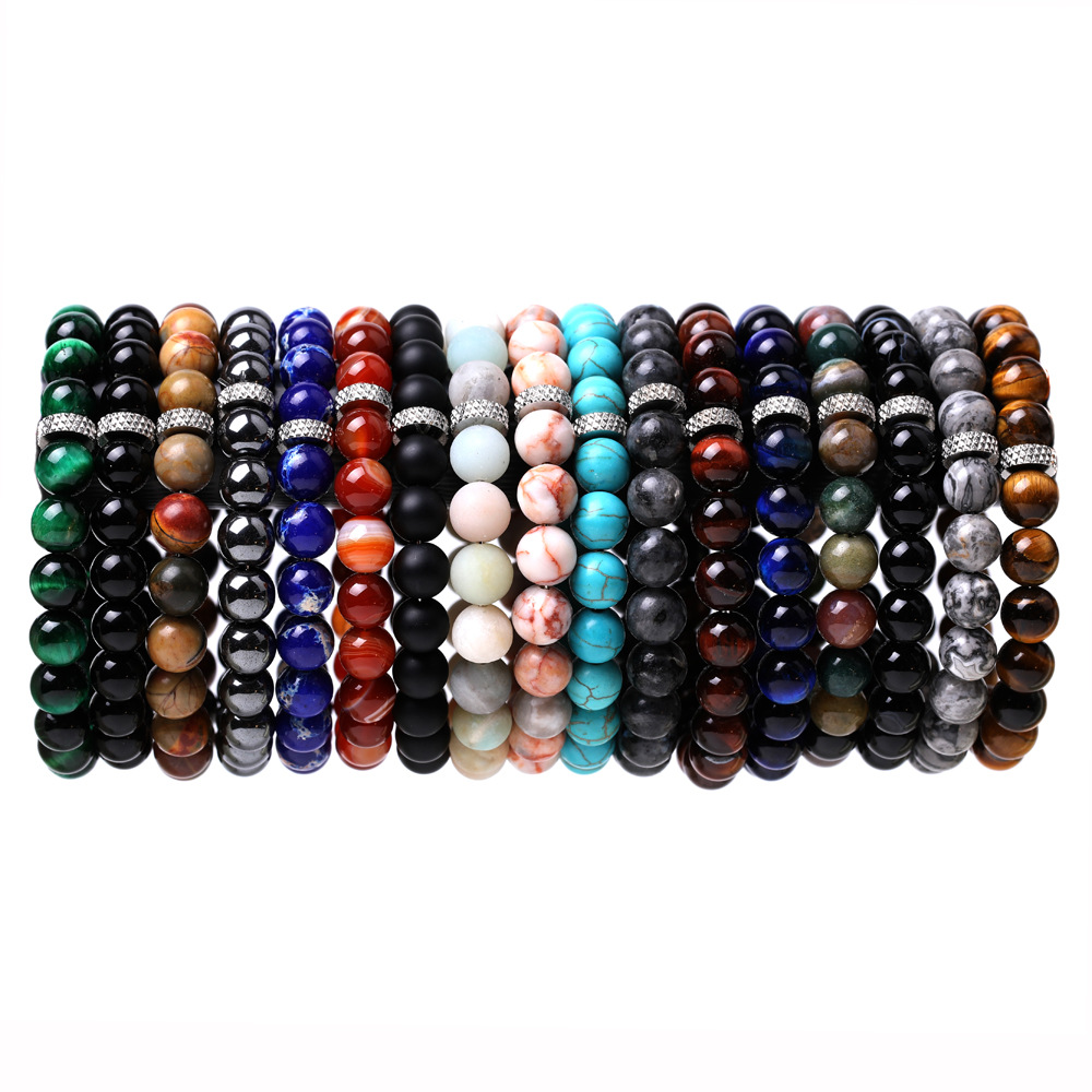 Simple Style Round Stone Beaded Bracelets display picture 2