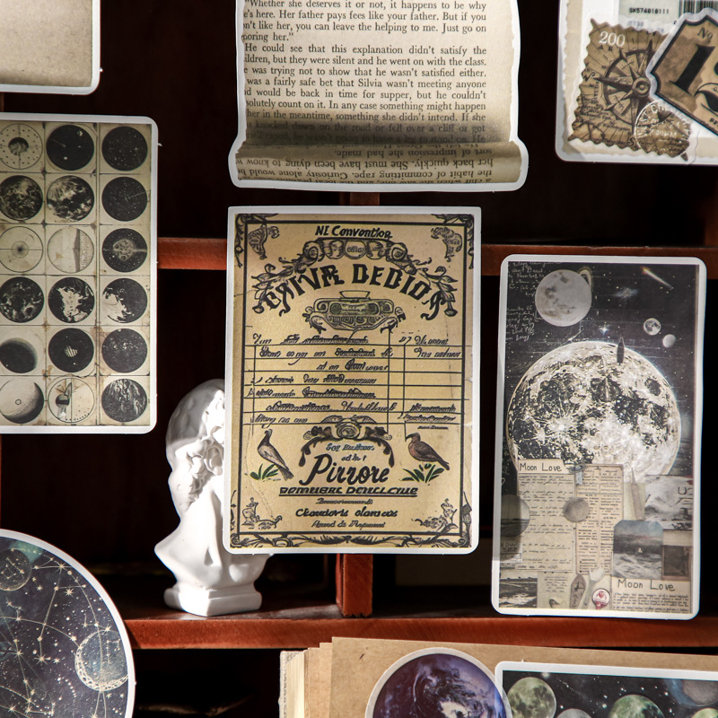 Papel Sr. material transfronterizo paquete de fantasía universal serie de texto retro collage material de decoración de cuentas 160