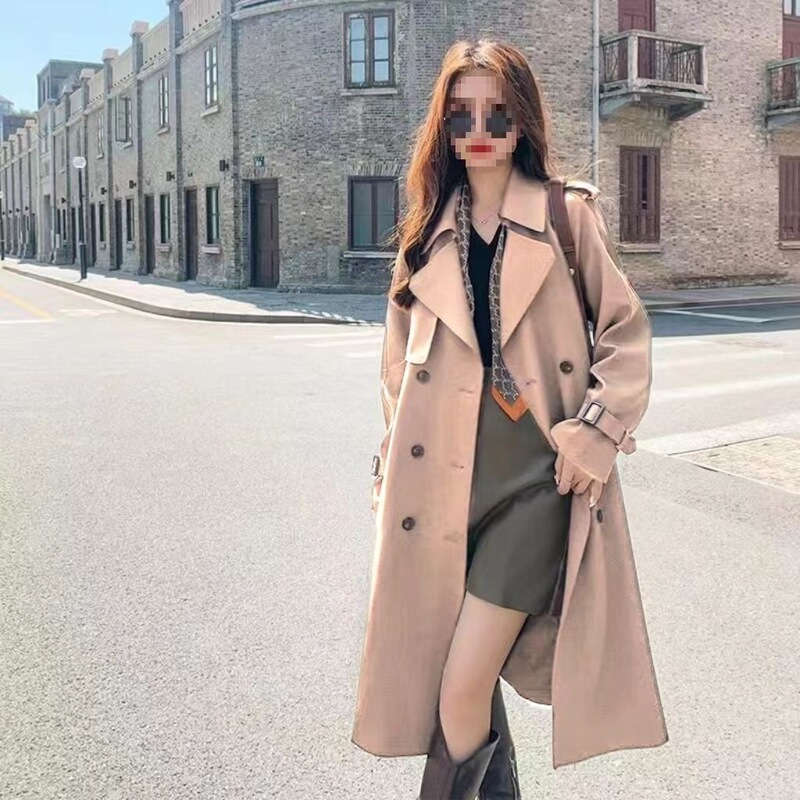 法式洋气风衣外套女2025垂感春秋收腰风衣女感中长款新款|undefined