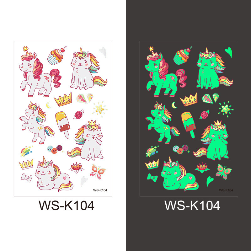 Tatuajes Temporales Infantiles Luminoso para Niños