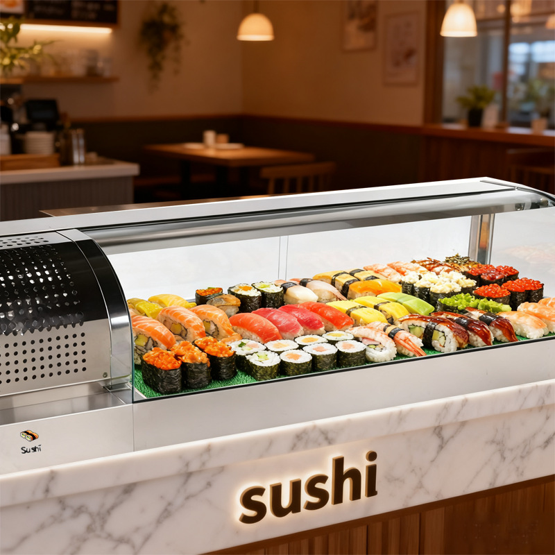 Sushi Bar Cabinet Sushi Cabinet Table Refrigerated Cabinet Single-Layer Fresh-Keeping Cabinet Double-Layer Sushi Sashimi Refrigerated