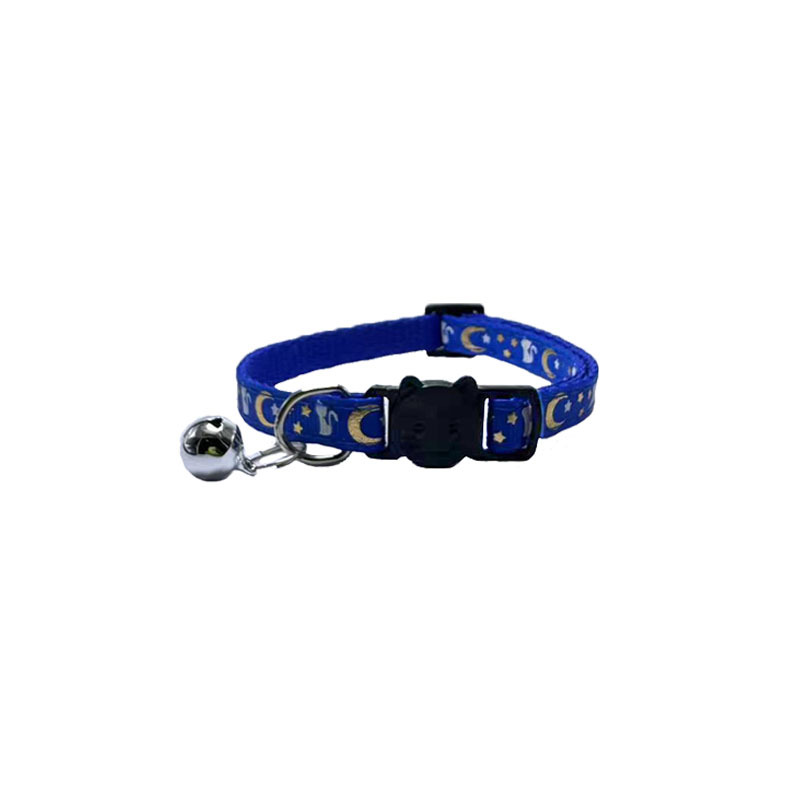 Mascotas estampado lunar estrellas collar gato collar de seguridad nocturna separado collar gato collar mascotas al por mayor