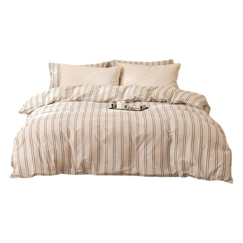 Чистый хлопок японская стирка хлопок комплект из четырех частей фабрики без печати хлопковые простыни, шапка, студенческое общежитие, постельное белье оптом