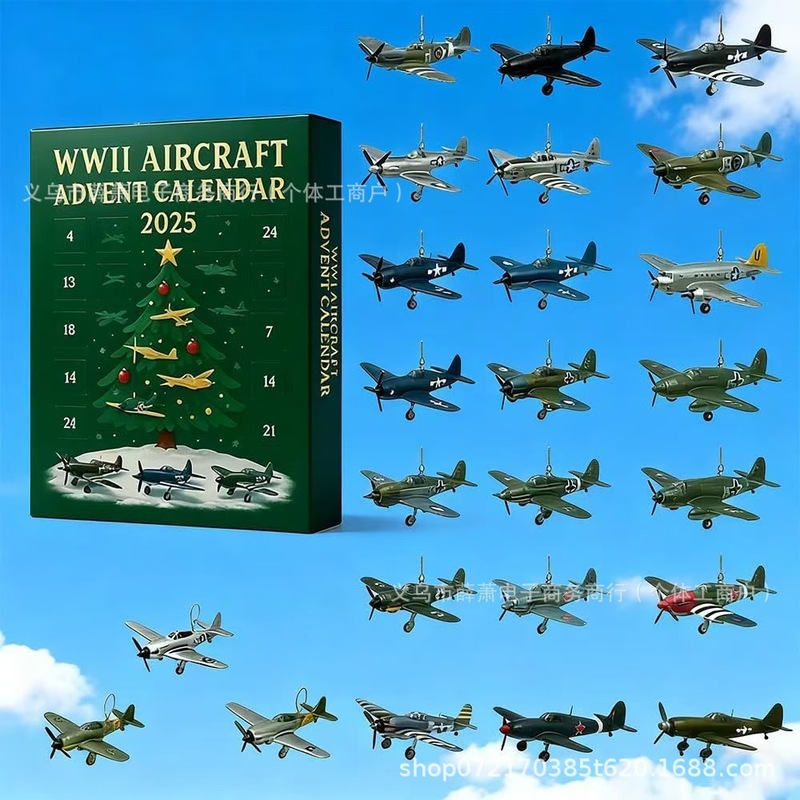 跨境新品WWII Aircraft Advent Calendar 2025二战飞机圣诞日历|undefined