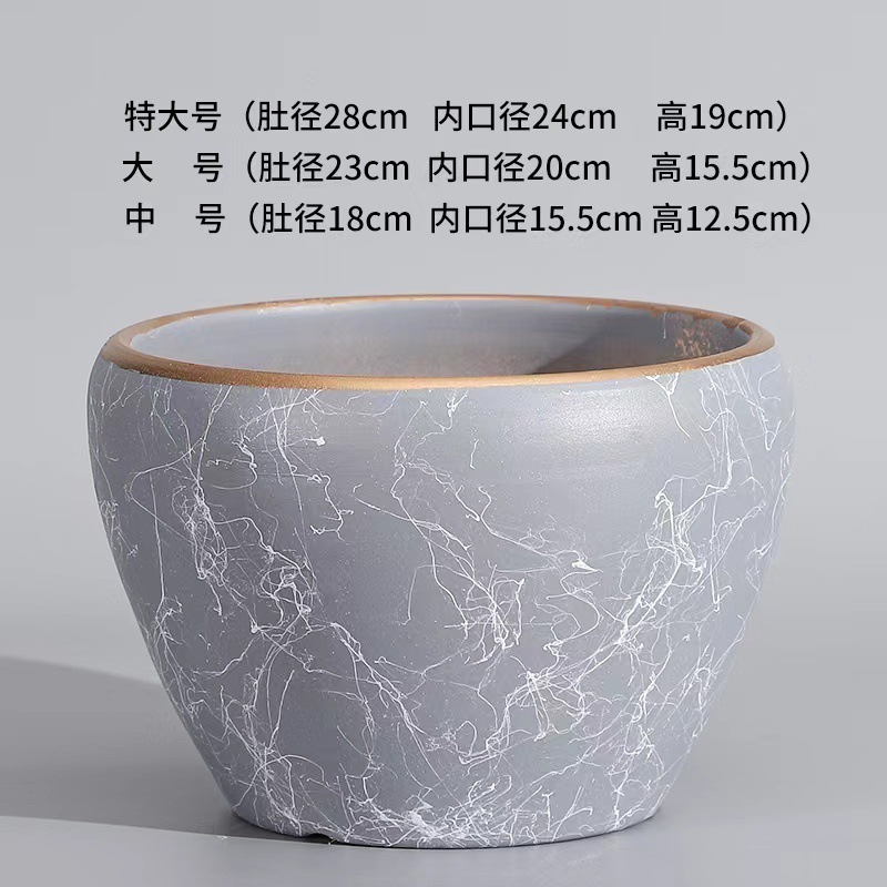 山东不发花盆陶瓷北欧风格轻奢高档客厅绿萝多肉发财树大口径加厚|undefined