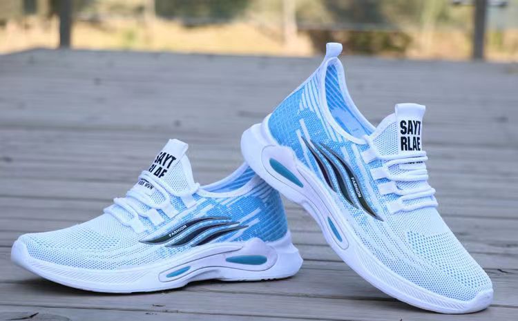 oddychające lekkie latem. Męskie buty z miękkiej podeszwy z siatki Fly Tkane są leniwe i można ich używać do jazdy samochodem_voghion.com