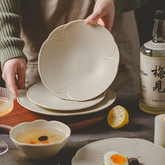 蒔繪金繕芙蓉系列碗盤家用菜盤高級感輕奢淺盤平盤意面盤涼菜盤子