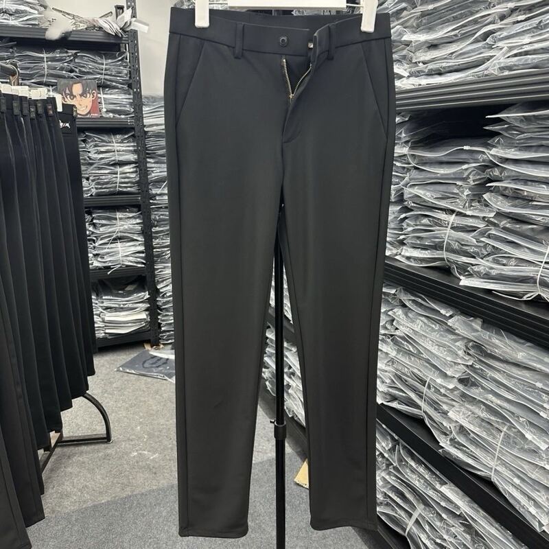 Bulk Discount, Dropshipping Available, Milk Silk Nylon Trousers, Business Style, Drapey, New Model, Men's Black