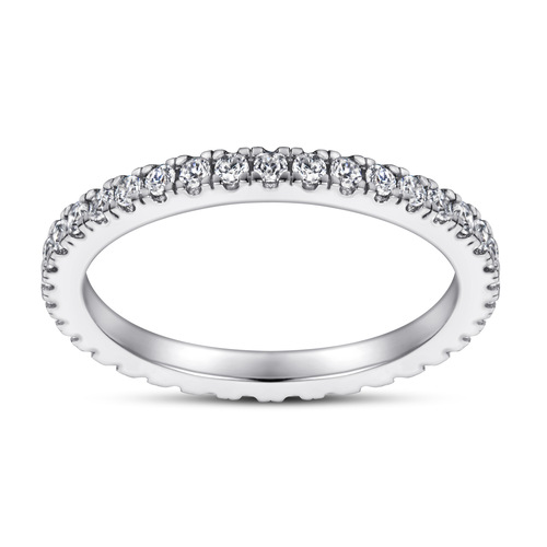 S925 Pure Silver Pave Diamond Ring for Women Full of Diamonds Simple European and American Fashion Card Home Decor Single Row Ring 925 Pure Silver 