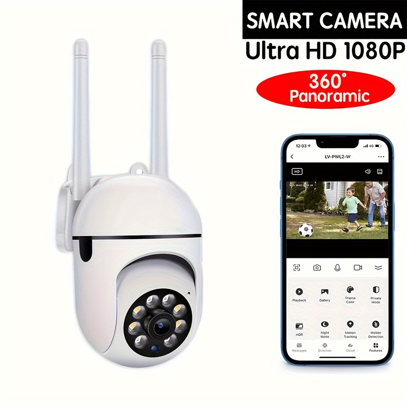 1080P hd Wires Security Camera con Color Night Vision 2