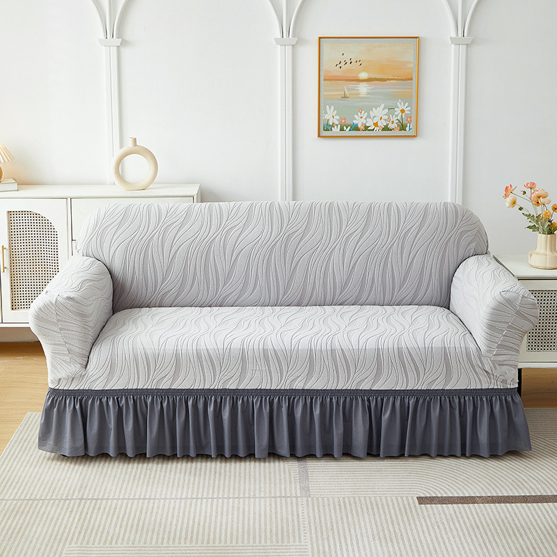 Juego de combinación de funda de sofá de falda universal Four Seasons Cubierta de sofá elástica con todo incluido Toalla de sofá antideslizante engrosada