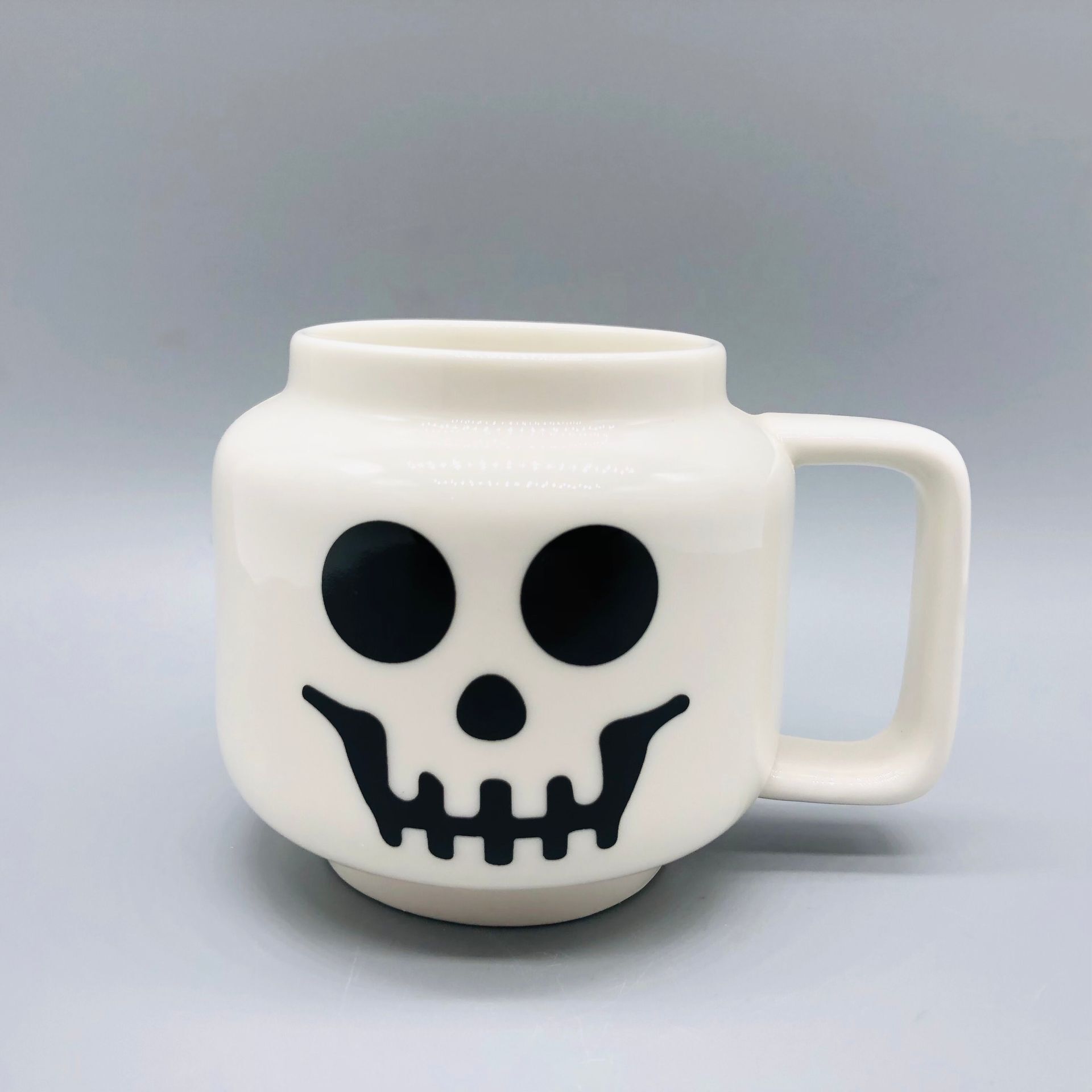 Expresión facial linda taza de cerámica pequeña cabeza de muñeca taza de cerámica linda cara sonriente taza de bebida taza de regalo para niños