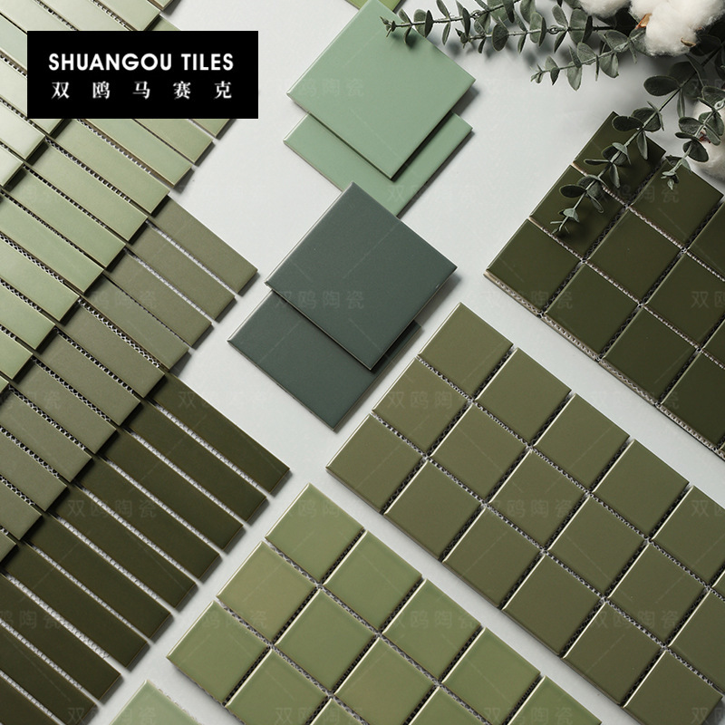 Double Gull Morandi Color Green Blue Toilet Tile Homestay Bathroom Restaurant Kitchen Indoor Ceramic Wall Tile