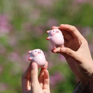 New Creative Ceramic Bubble Pig Tea Pet Incense Insert Cute Hand-Kneaded Flower Home Furnishings Tea Ceremony Exquisite Decorations