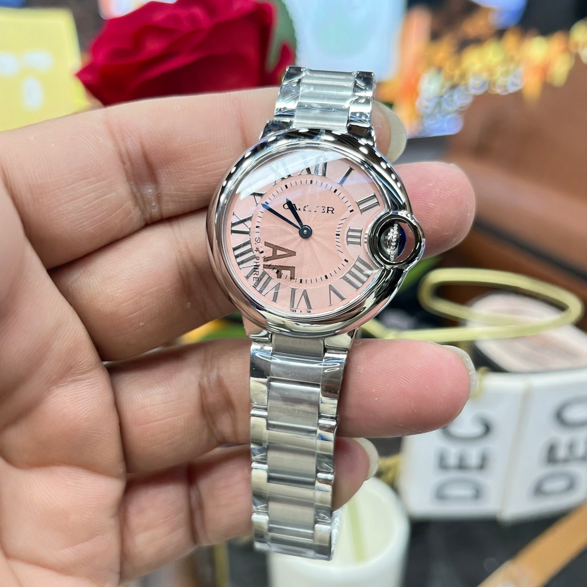 Af Blue Balloon Series Swiss Quartz Women's Watch Stainless Steel Strap Fashion Couple Model Roman Scale Watch