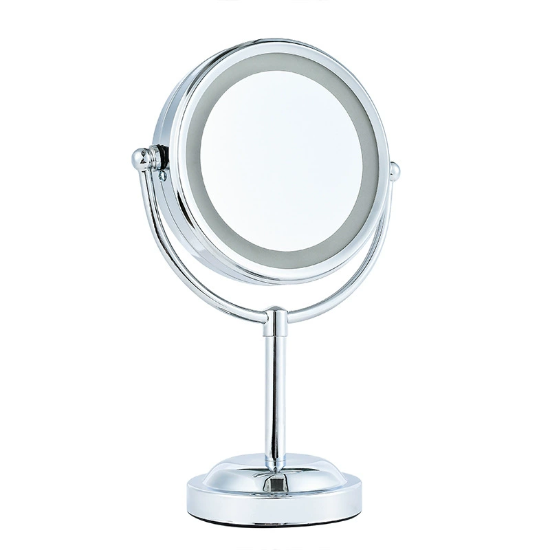 Cross-Border 5-дюймовое светодиодное зеркало для макияжа с подсветкой настольное туалетное зеркало с зумом 5-кратным двусторонним зеркалом, заполняющим светом, зеркало оптом