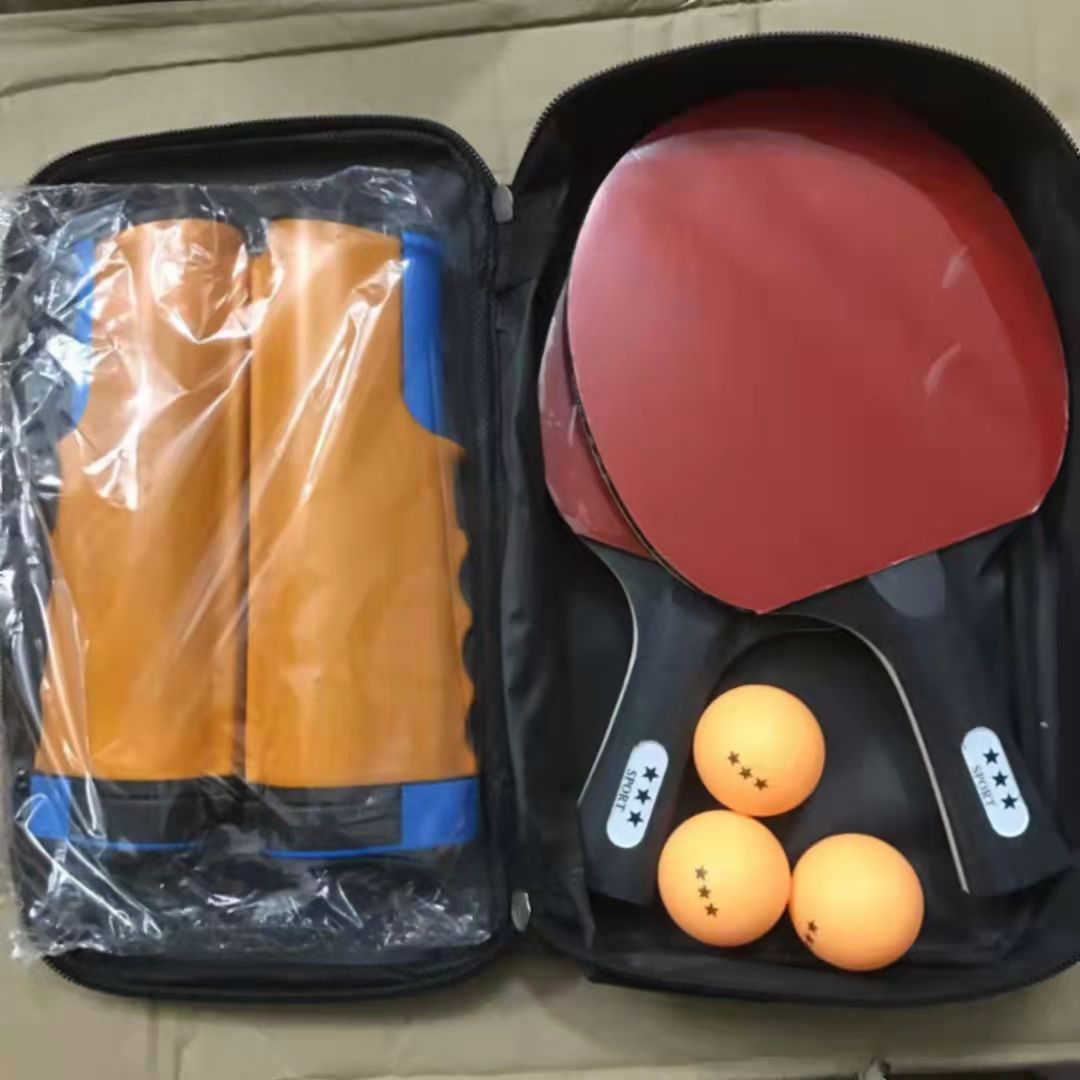 삼성 스포츠 더블 라켓 긴 손잡이 라켓 2개 + 볼 3개 + 주황색 그리드