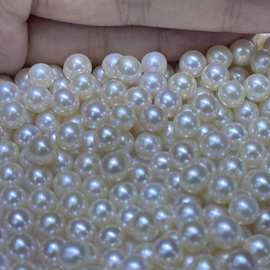 淡水珍珠裸珠批发5-6统货圆珠无核颗粒可DIY强光基本无暇好品质