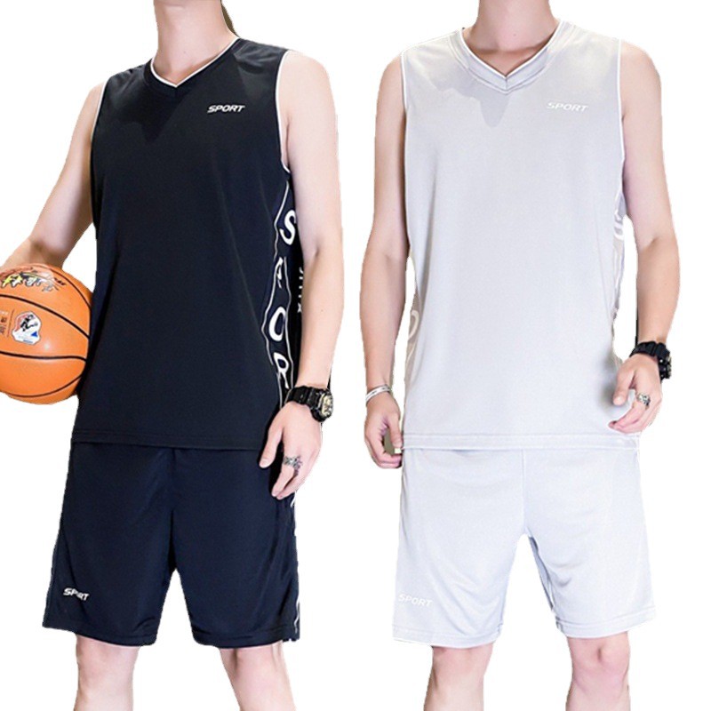 Traje de uniforme de baloncesto impresión de los hombres Verano de secado rápido deportes sueltos ins equipo de entrenamiento uniforme estudiante Jersey impresión
