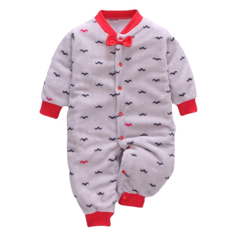 ベビー服春、秋、冬半袖肥厚ローブ男性と女性ベビーフランネル暖かいジャンプスーツパジャマ