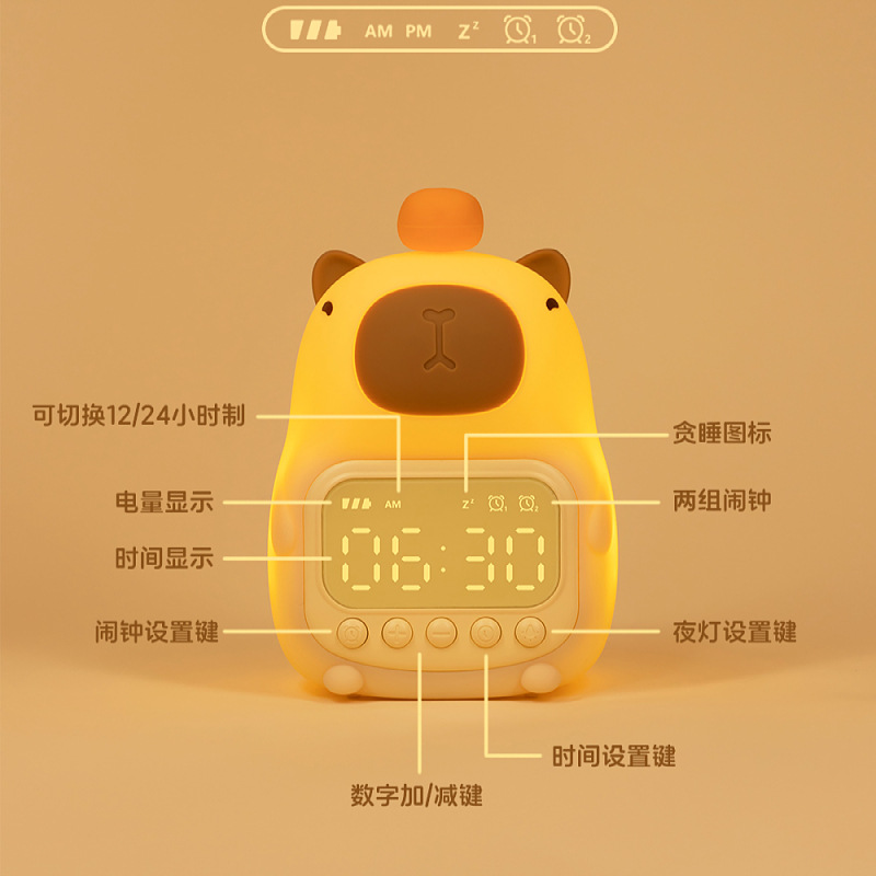 Reloj despertador inteligente con luz nocturna, diseño de dibujos animados para estudiantes – Mayorista de Yiwu