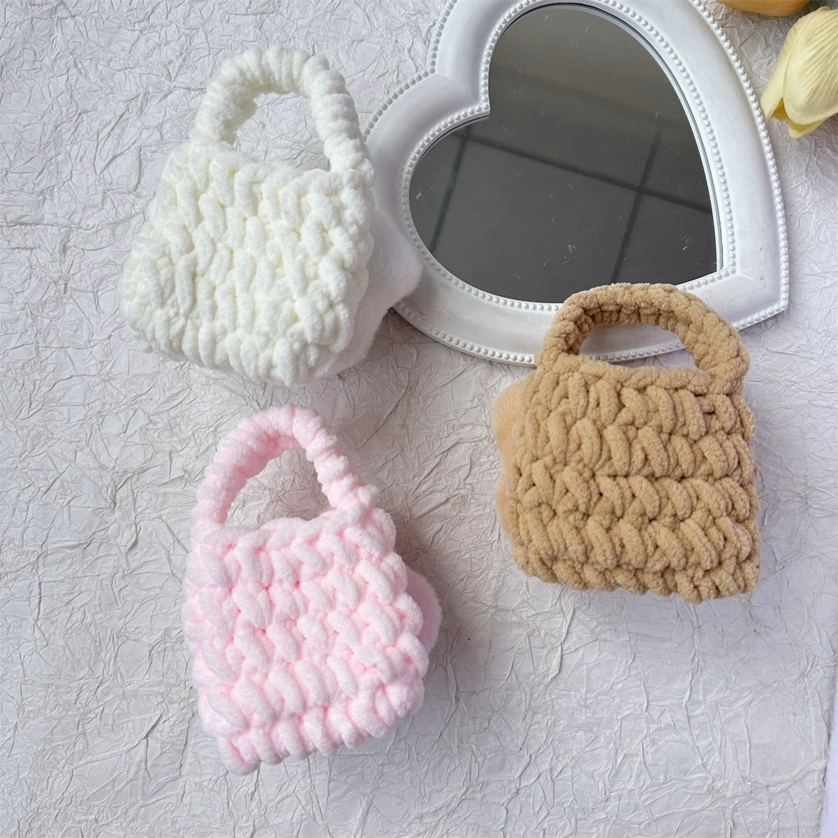 Подлинно тканый милый крючком handmade, наушники, плюшевый переносной мешок, кошелек, маленькая сумка, кулон, кукла, милые животные, новая коллекция