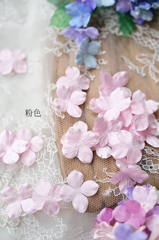 B6 ホットフラワー造花サテン立体プリーツフラワーアクセサリー DIY 手作りベビー服花材アジサイの花びら|undefined