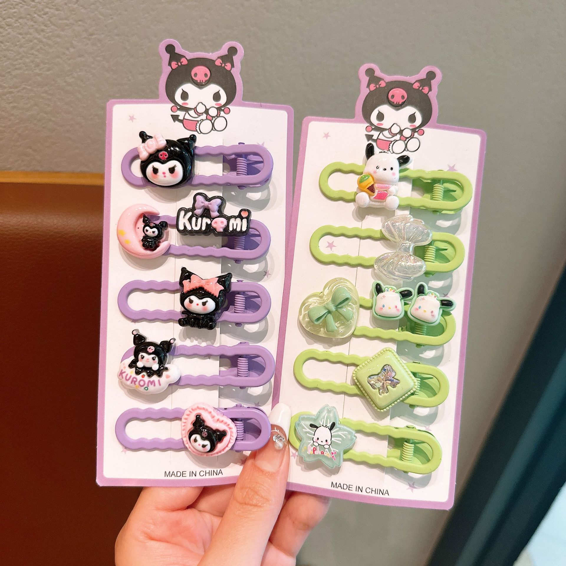 Hermosas galletas de pelo de dibujos animados Kulomi niñas galletas de pelo de niñas joyas para el pelo de bebés laterales pinzas de frangeo amor