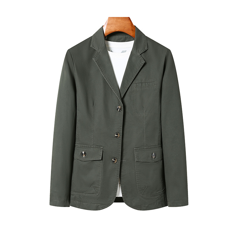 Trajes de hombre nuevos productos primavera y otoño casual versátil botón de una sola fila de algodón con sola solapa suelta chaqueta de tamaño grande trajes de hombre image 6
