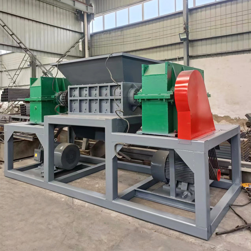 重型双轴撕碎机设备多功能塑料金属生活垃圾皮革粉碎机器破碎机