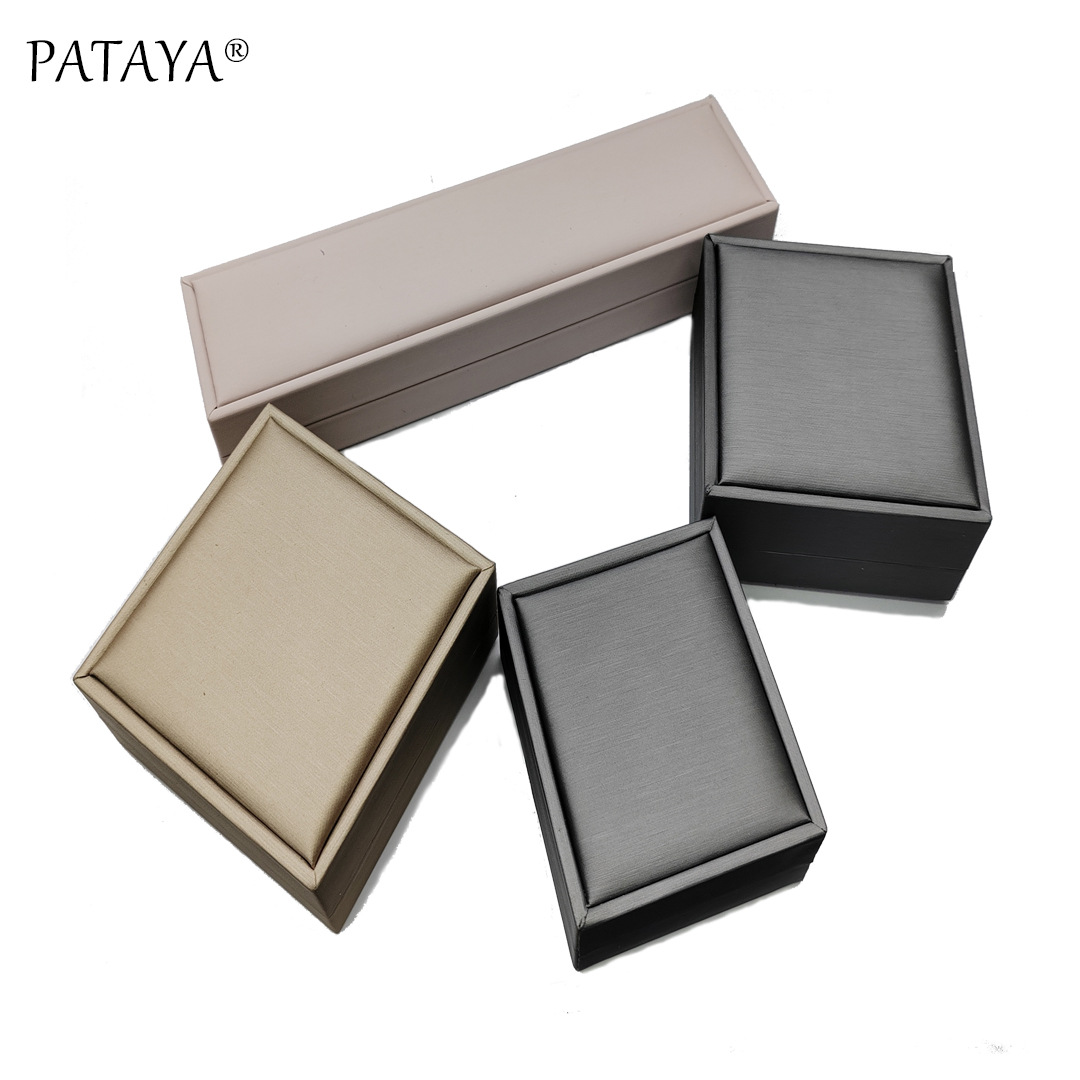 PATAYA拉丝皮PU首饰项链吊坠戒指手镯珠宝 饰品翻盖包装盒