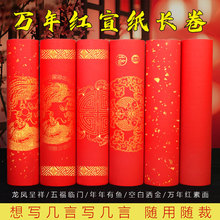 万年红长卷对联纸龙凤双鱼书法家用喜庆空白对联洒金手写批发春联