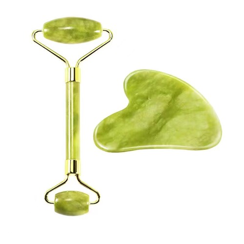 Jade beauty device double-headed jade roller Xiuyu facial full set massage wheel facial beauty device foreign trade jade wholesale