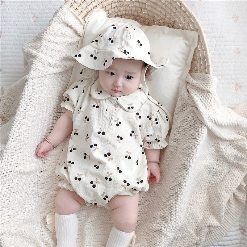 For the nine months baby clothes baby one-piece garment Summer wear go out clothes Short sleeved The Little Princess Romper summer Thin section