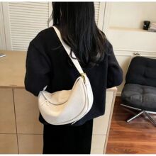 休闲软面复古斜挎包简约高级感新款单肩女包流行气质百搭饺子包