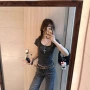 辣妹美式短袖条纹t恤