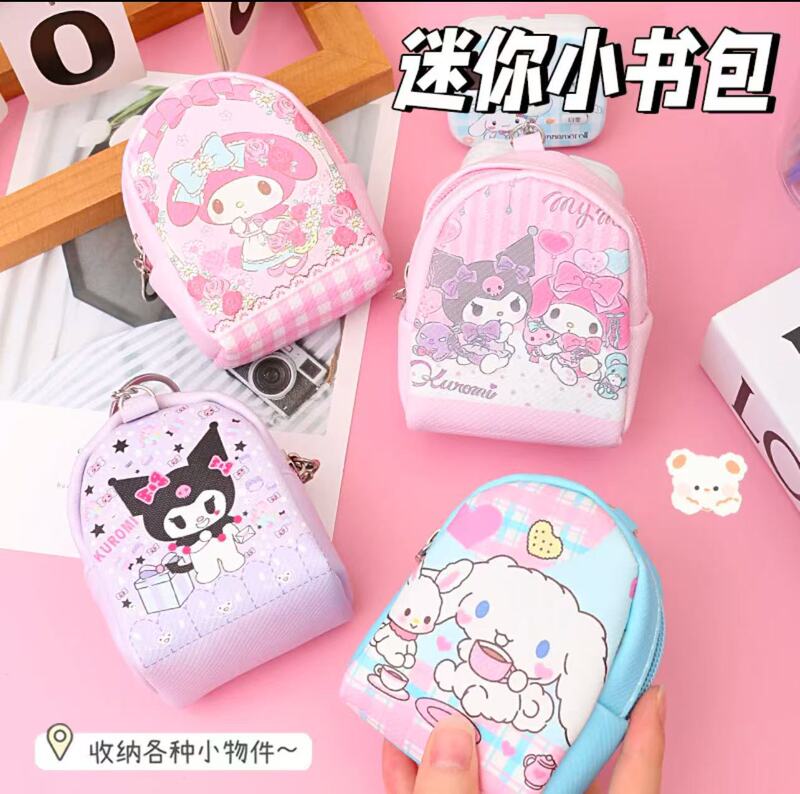 Mini Sanrio Backpack Coin Purse Headphones Coin Storage Bag Cute Melody Bag Key Bag Cartoon Student