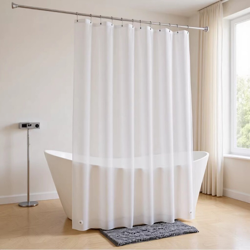 Bathroom shower lining frosted plastic super long shower curtain liner with magnet metal buttonhole thickened 12 silk shower curtain Bathroom shower lining frosted plastic super long shower curtain liner with magnet metal buttonhole thickened 12 silk shower curtain