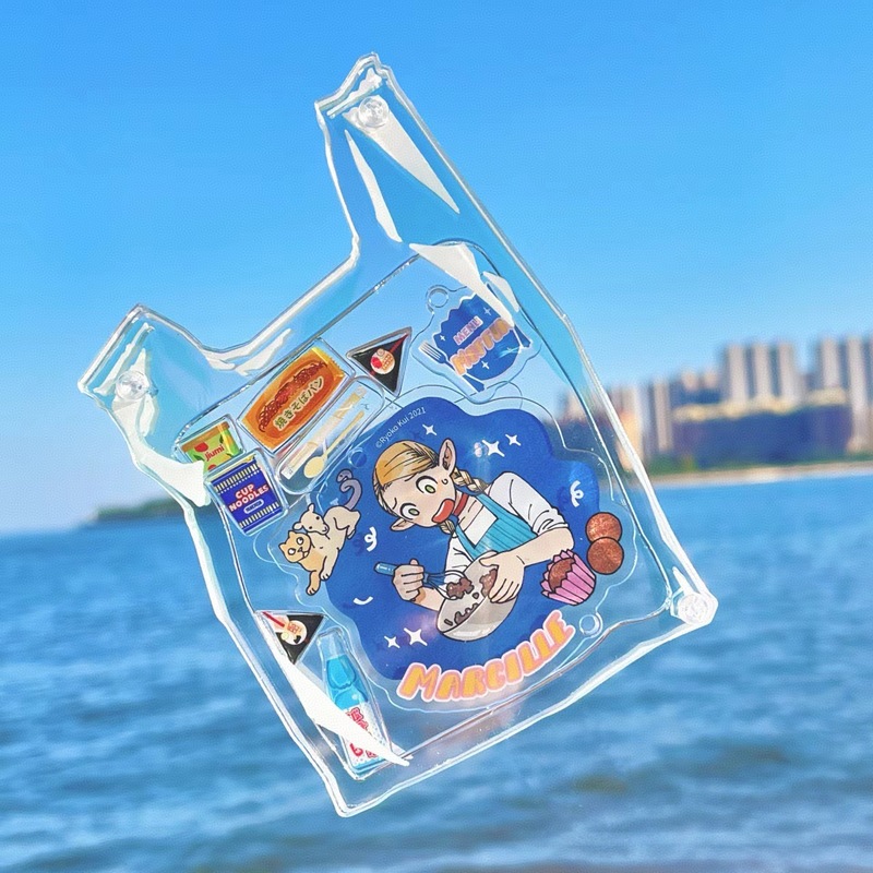 アクリルバーレンガキーホルダー高透明カラーウィンドウプラスチック谷メイ収納ディスプレイビニール袋ペンダントバッグ|undefined
