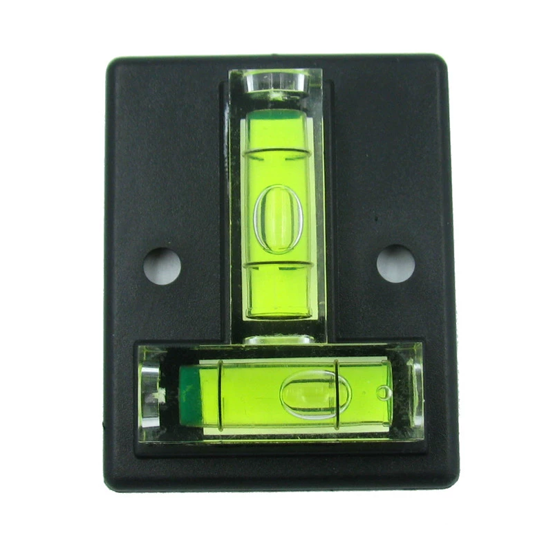 Мини-маленький двусторонний уровень с пузырьковой бусиной Т-образной формы, пластиковый квадратный пузырь 50x40 мм