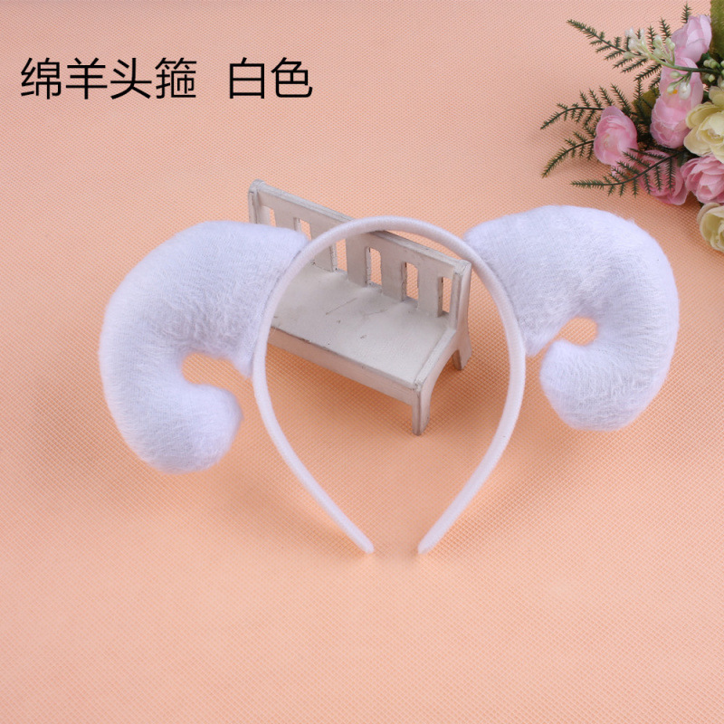 1 6 1 espectáculo de dibujos animados animales cabeza de peluche tocado cabello gato vaca tigre oveja orejas de conejo