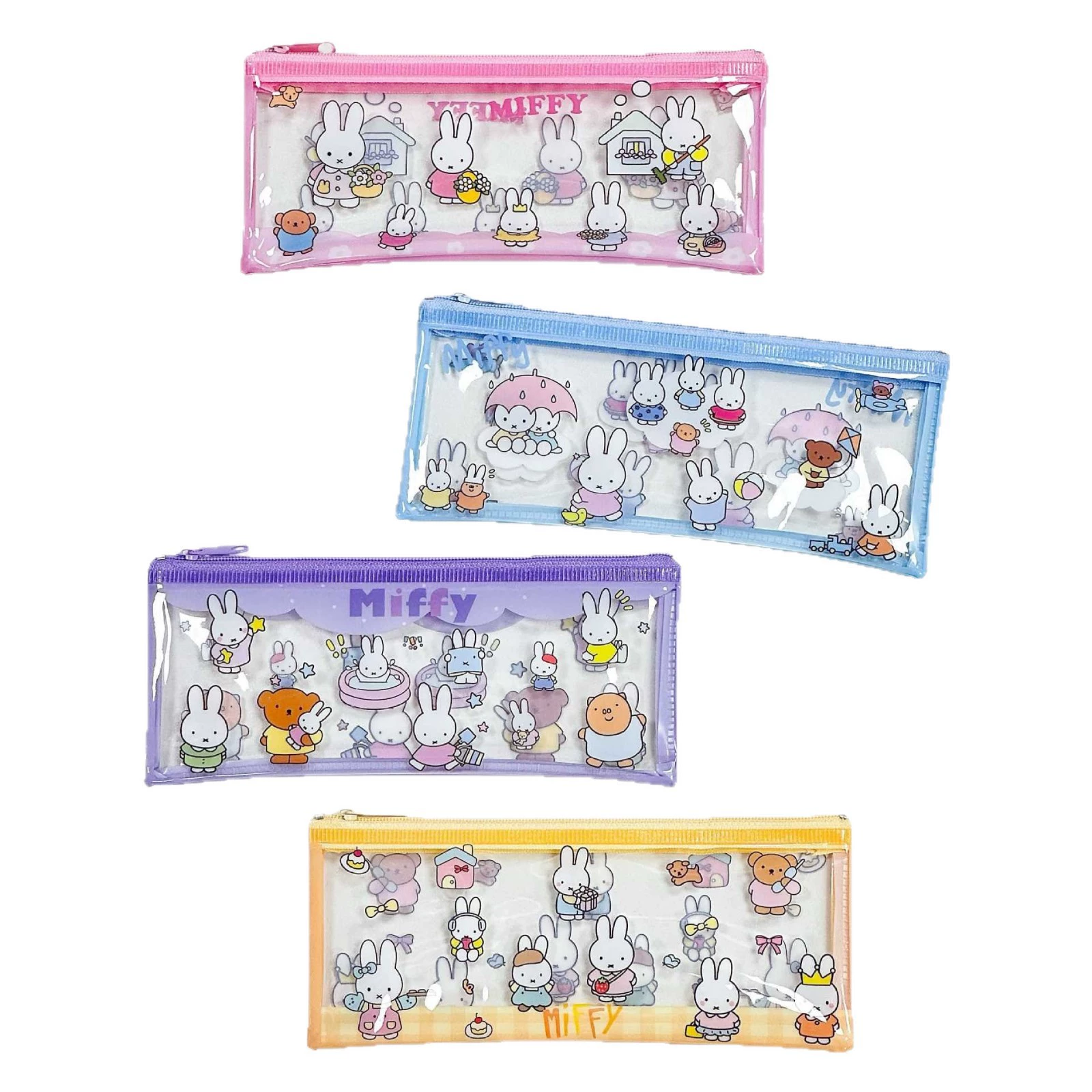 Cartoon cute waterproof pencil case with zipper for students PVC