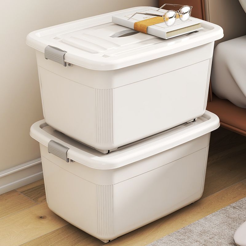 Nueva caja de almacenamiento de plástico, estilo crema, gran capacidad, hogar, estudiante, libro, ropa, edredón, acabado doméstico