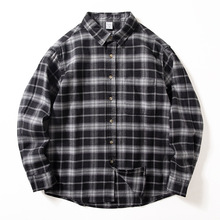 格子长袖衬衫男潮牌美式复古街头潮流上衣棉百搭宽松休闲衬衣潮