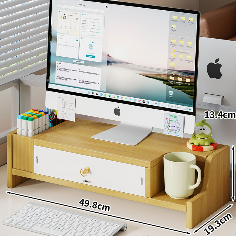 B타입 (펜홀더 + 대형서랍 + 컵홀더 + 후면패널) - 원목색상