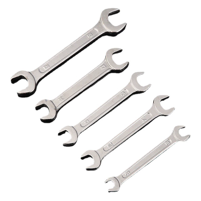 Открытый гаечный ключ высокой твердости, хромированная ковка, двусторонний гаечный ключ двойного назначения, ручной гаечный ключ, инструмент для подбора гаечного ключа оптом