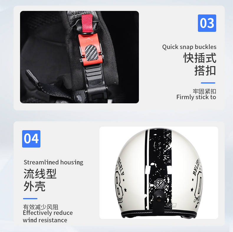 Suitable for Orz Motorcycle Helmets for Men and Women 3C Certified 3/4 Helmets Summer Retro Half Helmets Electric Motorcycles for All Seasons