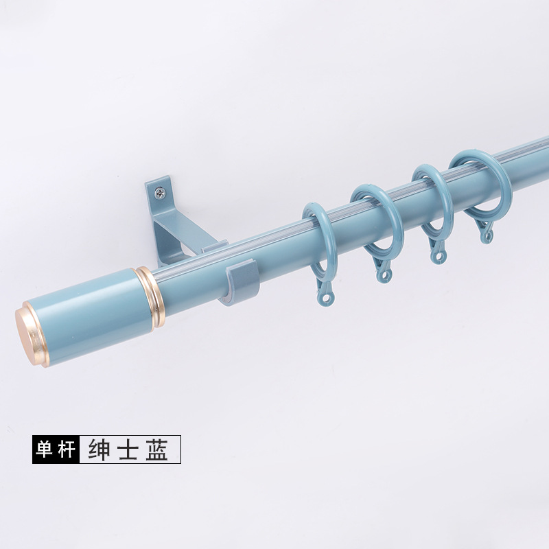 Cortina de aleación de aluminio barra romana cortina pista carril de deslizamiento simple lateral montado superior barra de cortina barra Romana