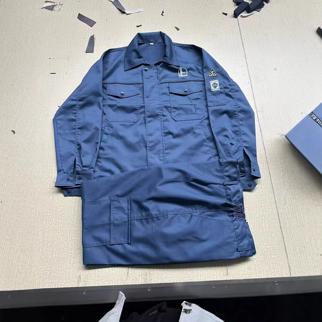 Spring and Autumn Style Labor Protection Work Clothes, Mesh Anti-Static Suit, Workshop Factory Sinopec Oil Field Refining Workwear Suit