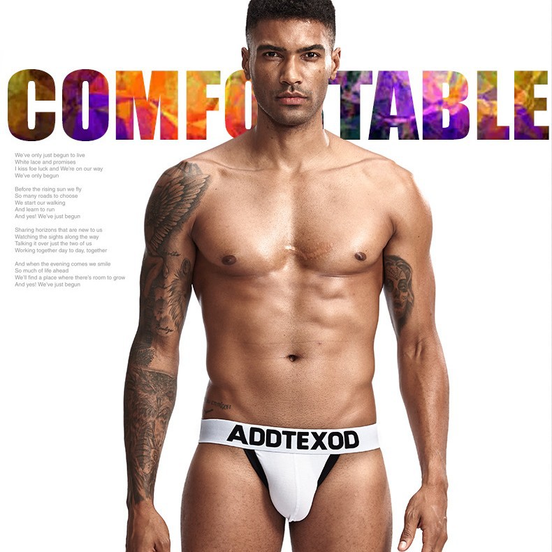 Suministro transfronterizo de ropa interior para hombres sexy doble Tanga algodón transpirable color sólido cinturón tridimensional cintura media Tanga para hombres image 5